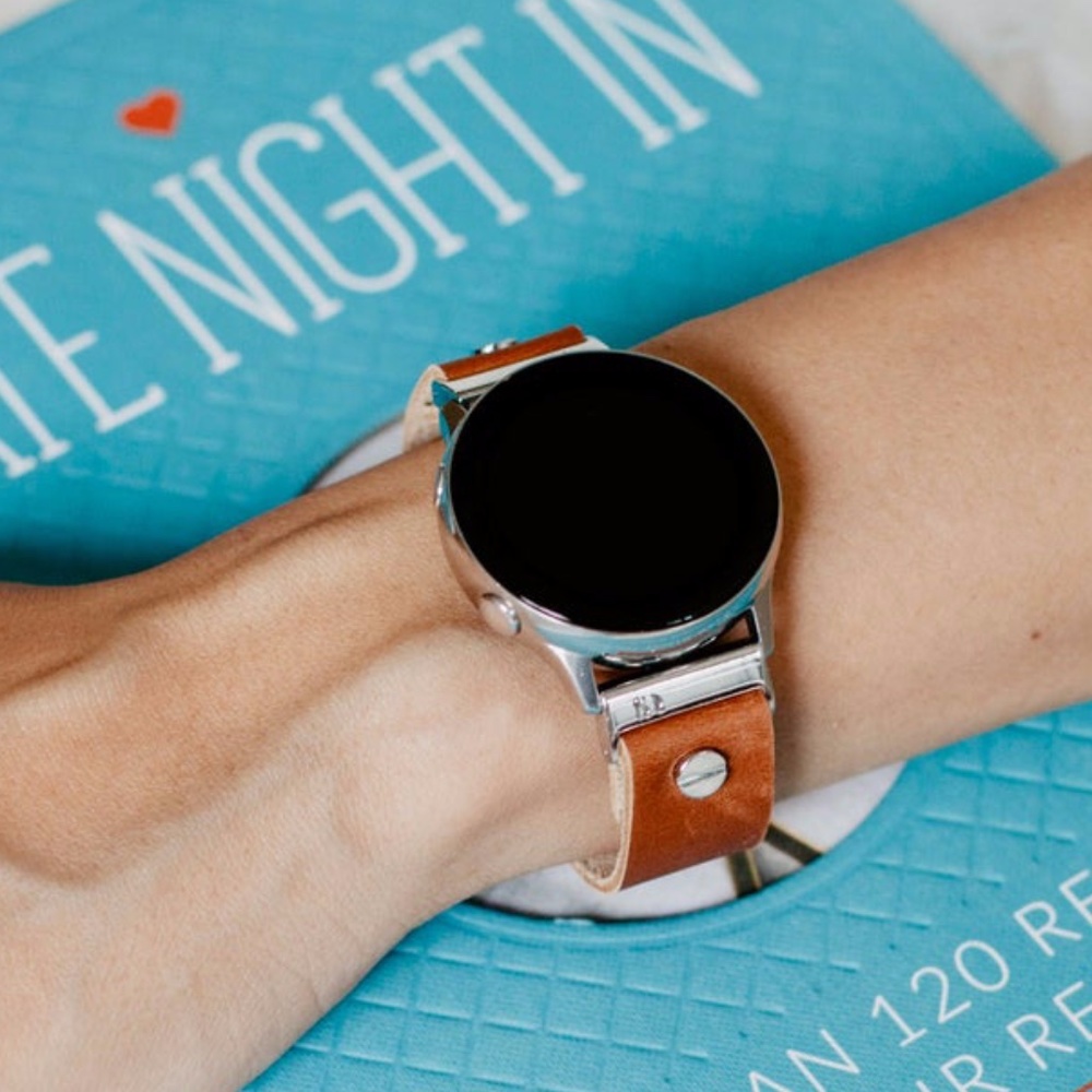Galaxy Watch 42mm Light Brown Leather Strap Band